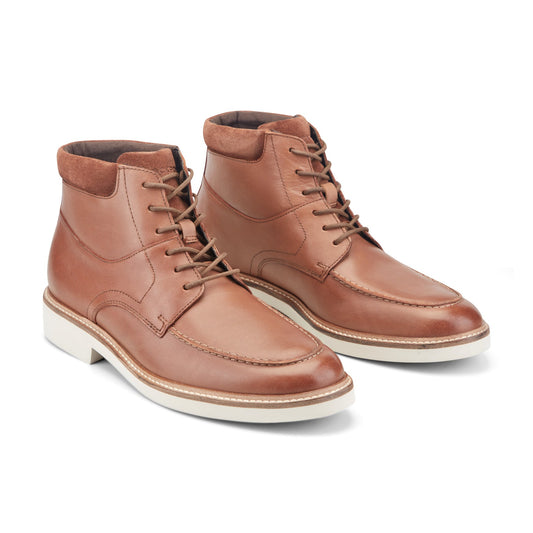 Men Macklin Moc Toe Lace-Up Leather Boots
