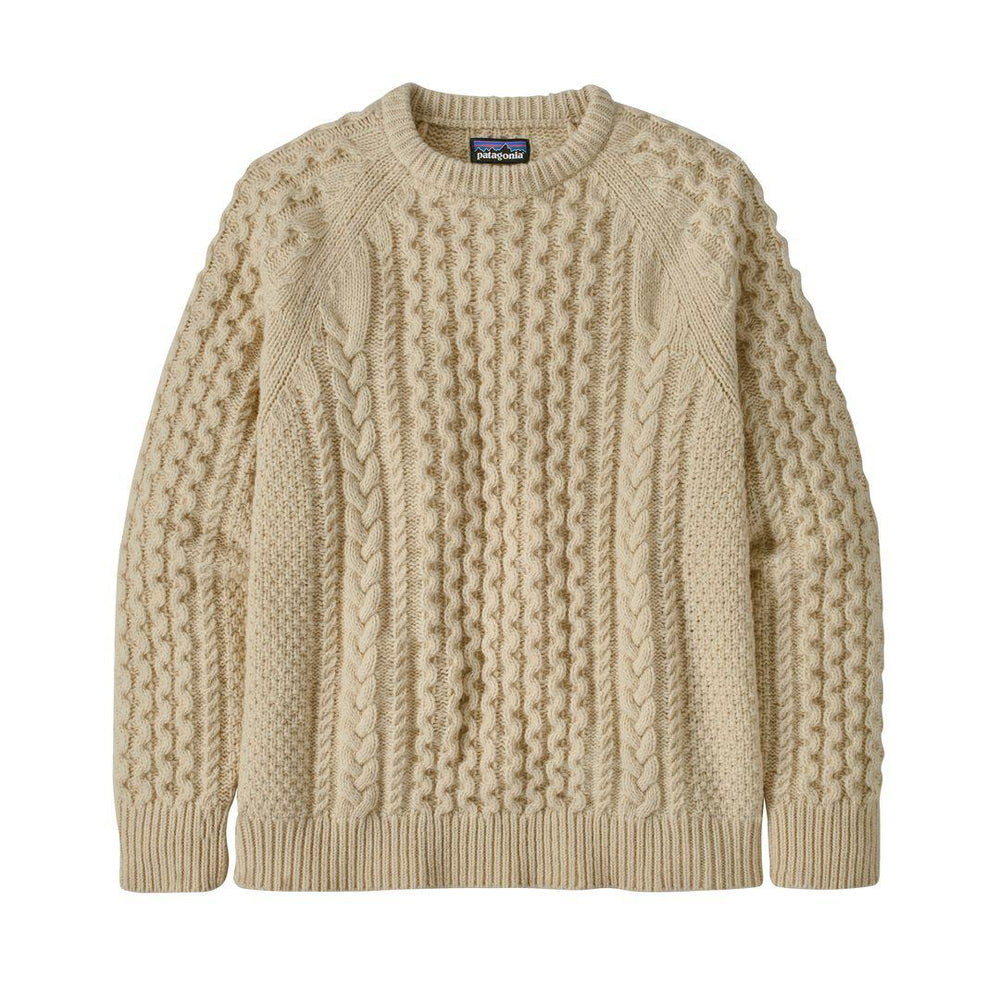 Recycled Wool-Blend Cable-Knit Crewneck Sweater