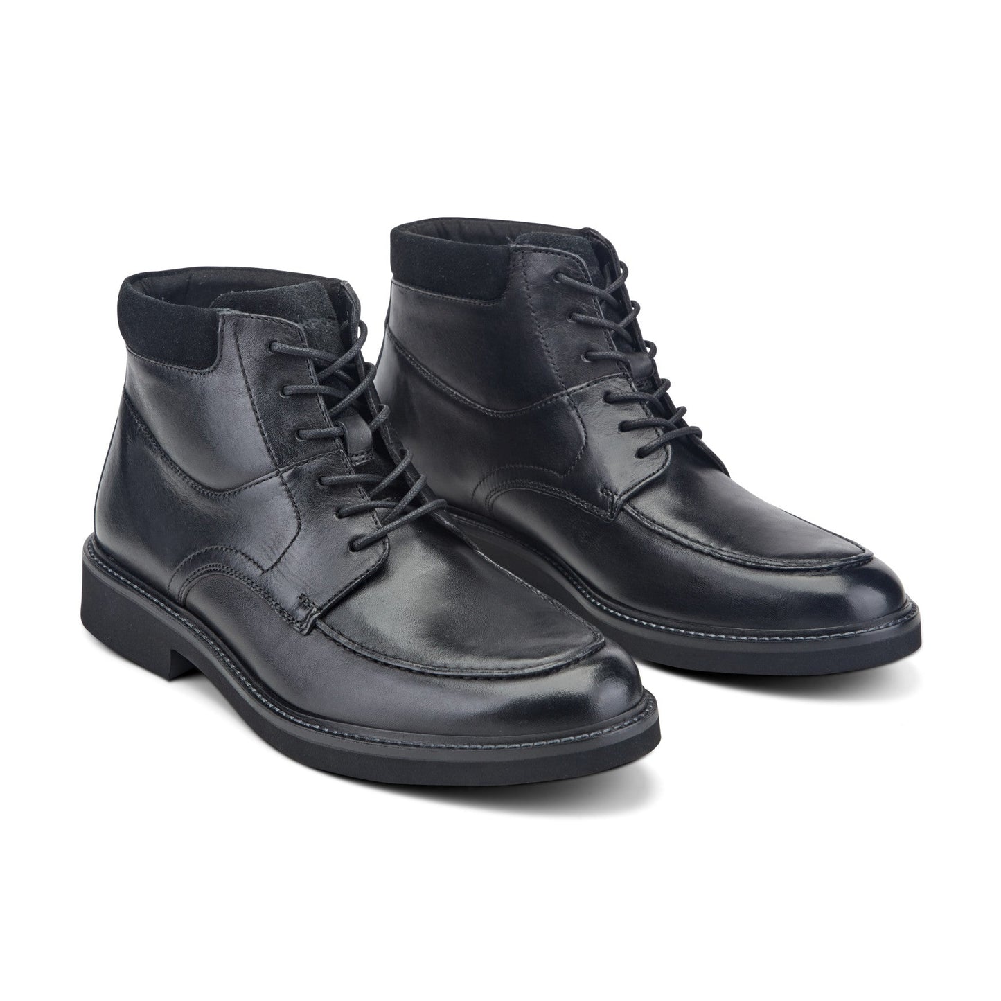 Men Macklin Moc Toe Lace-Up Leather Boots