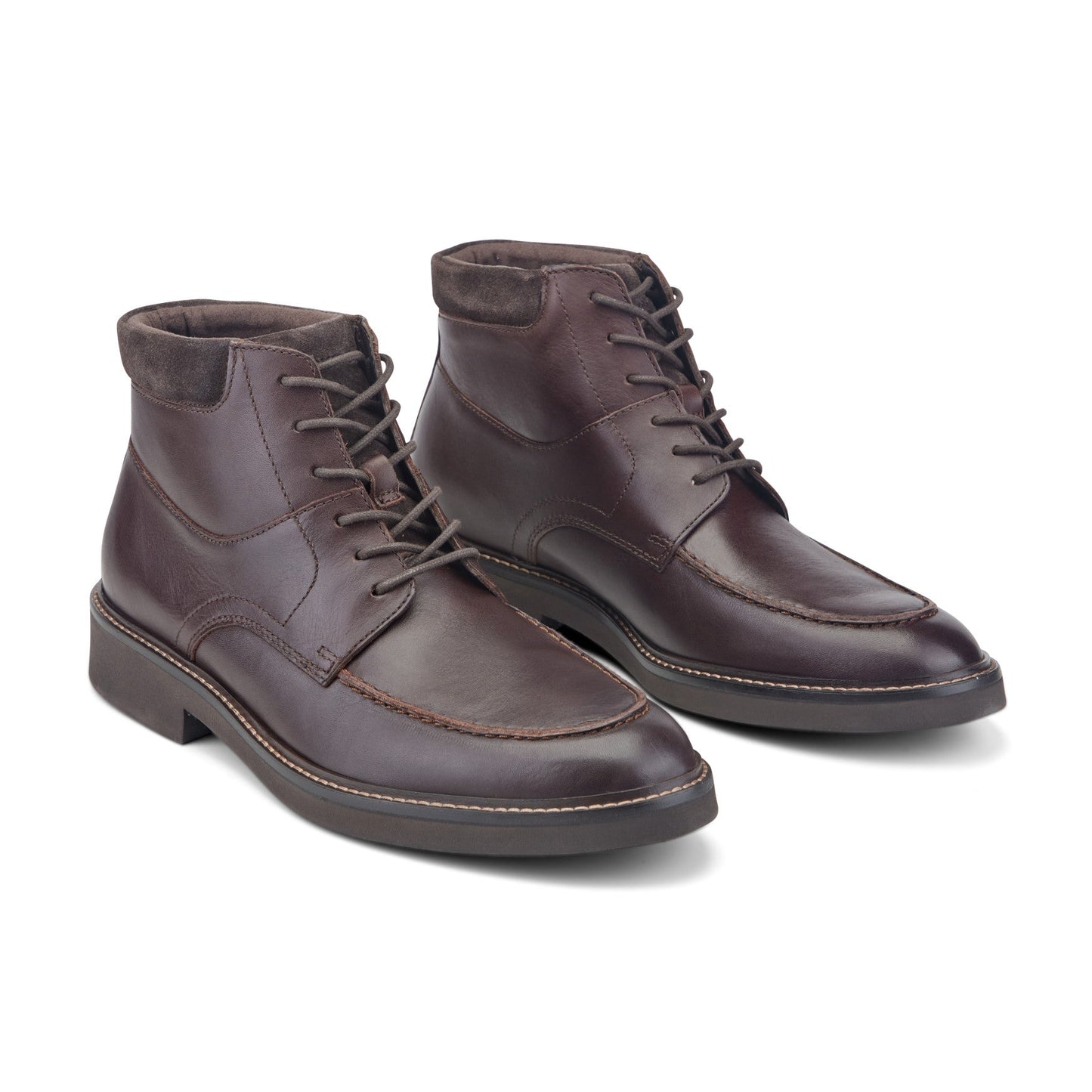 Men Macklin Moc Toe Lace-Up Leather Boots