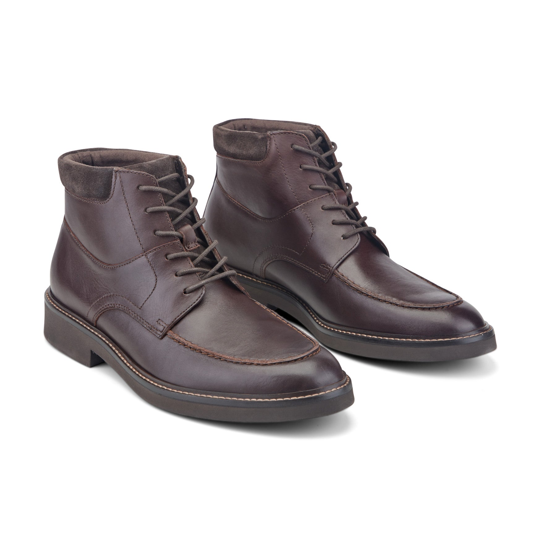 Men Macklin Moc Toe Lace-Up Leather Boots