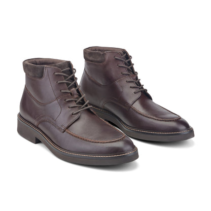 Men Macklin Moc Toe Lace-Up Leather Boots