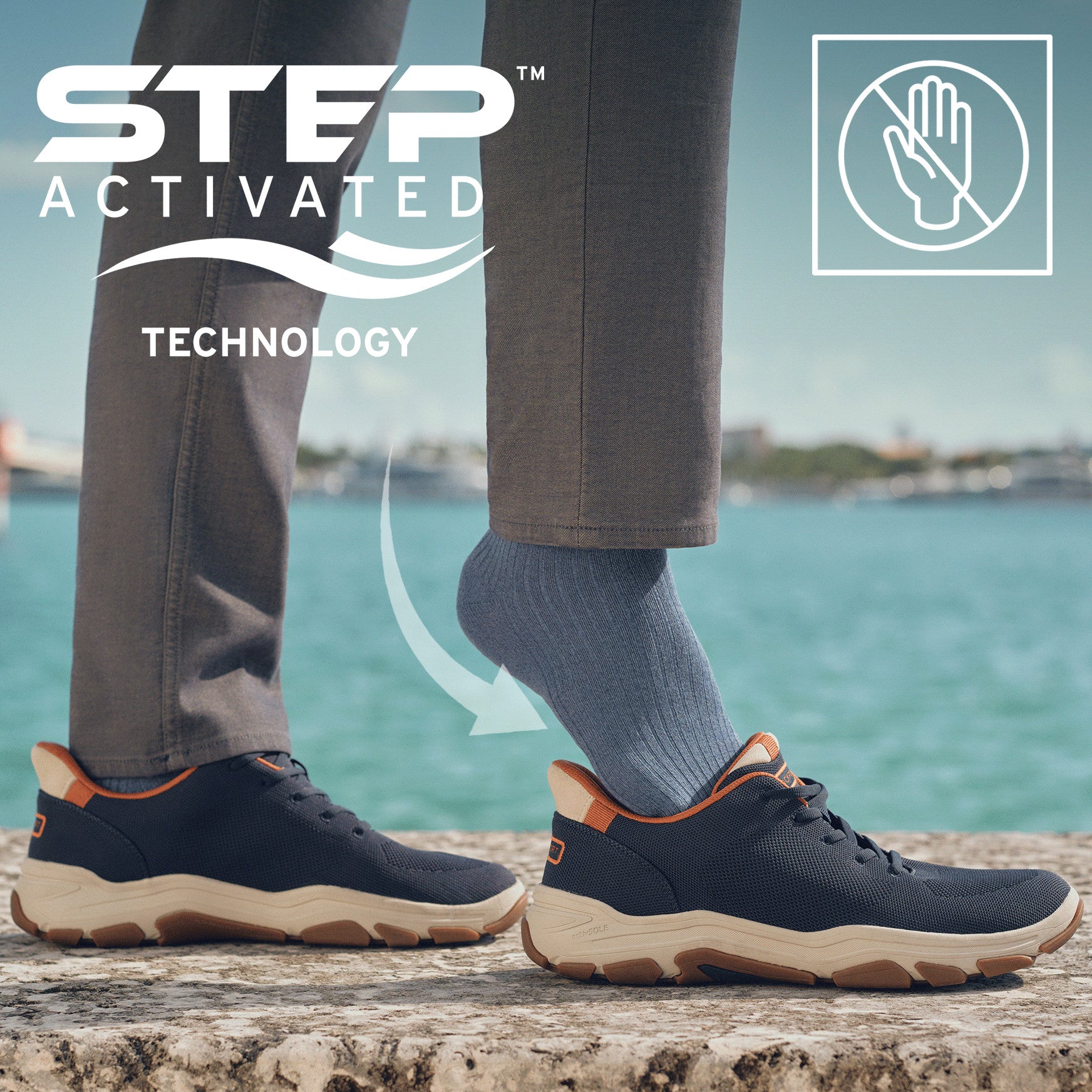 Men Rafferty Step Activated Lace-up Casual Sneakers