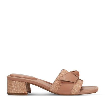 Women Carsie Block Heel Square Toe Slip-on Sandals