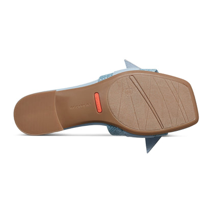 Women Carsie Block Heel Square Toe Slip-on Sandals