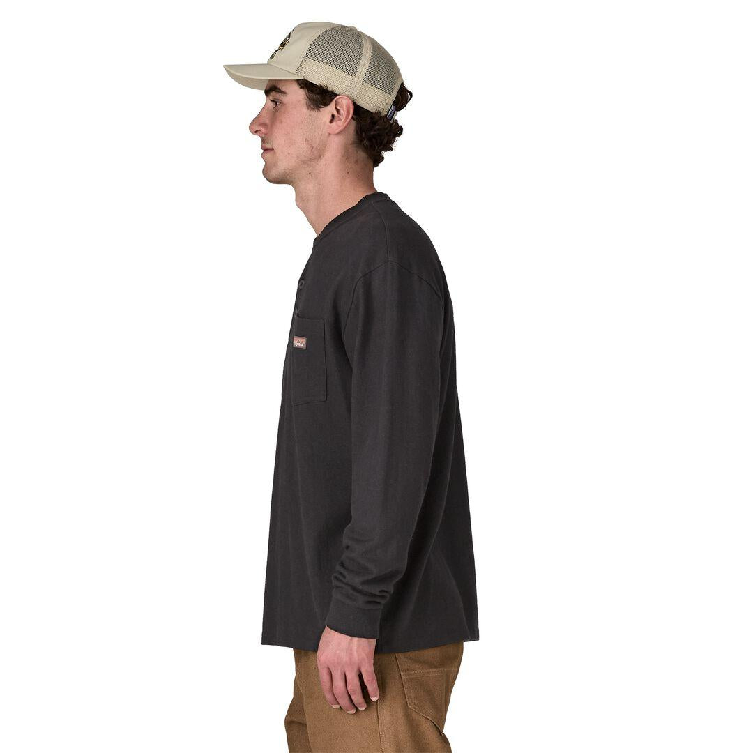 Long-Sleeved Work Henley Pocket Tee