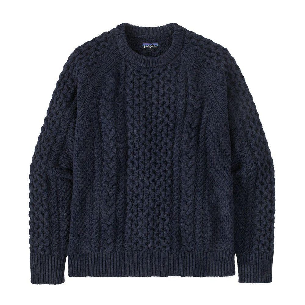 Recycled Wool-Blend Cable-Knit Crewneck Sweater