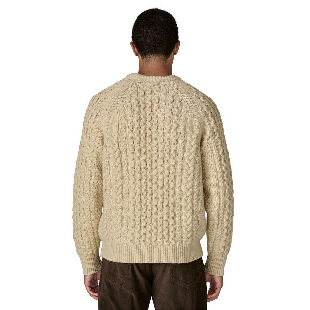 Recycled Wool-Blend Cable-Knit Crewneck Sweater