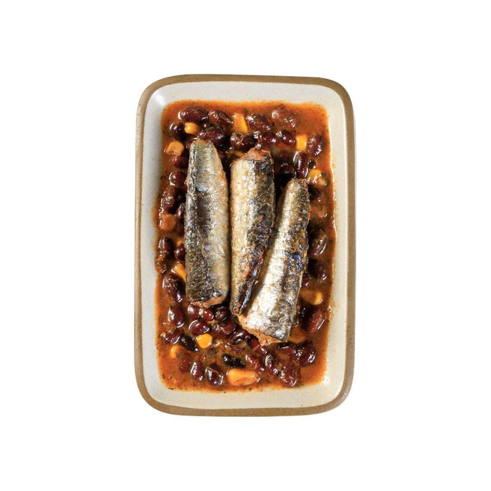 Provisions Sardines & Beans: Black Beans, Corn & Salsa